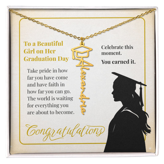 Personalized Graduation Cap Name Necklace