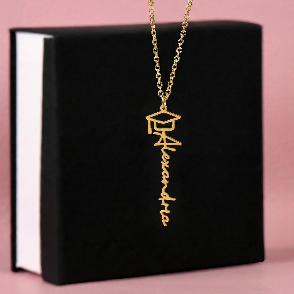 Personalized Graduation Cap Name Necklace