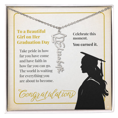 Personalized Graduation Cap Name Necklace