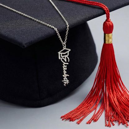 Personalized Graduation Cap Name Necklace