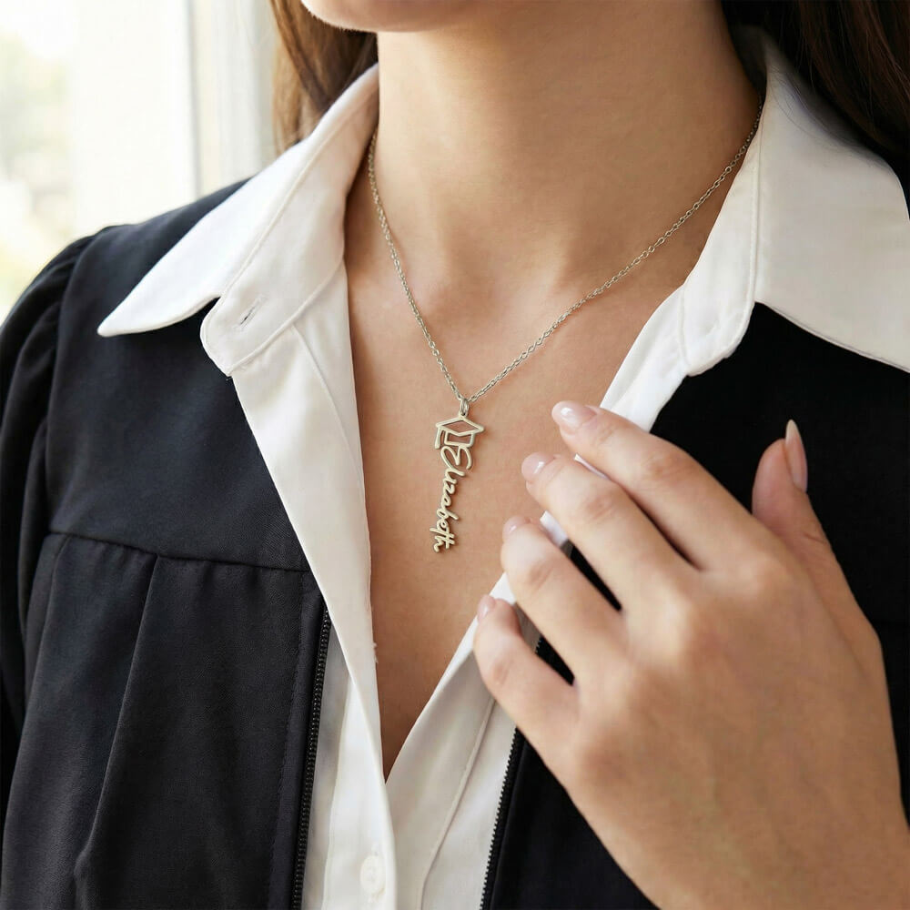 Personalized Graduation Cap Name Necklace