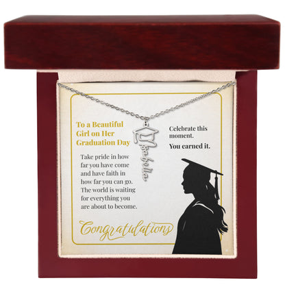 Personalized Graduation Cap Name Necklace