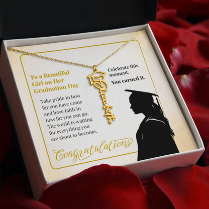 Personalized Graduation Cap Name Necklace
