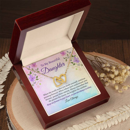 To my beautiful daughter message card necklace in a luxury box