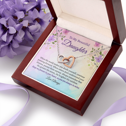 To my beautiful daughter message card necklace in a luxury box