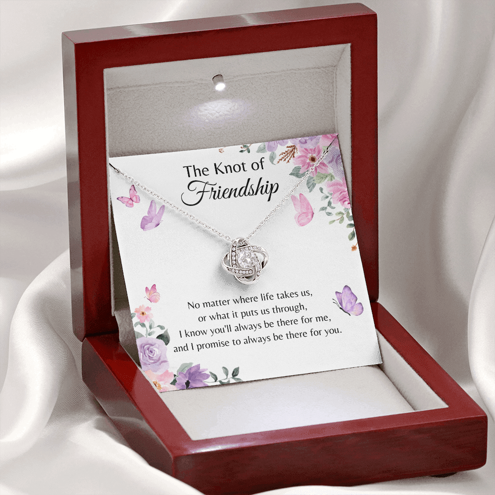 the knot of friendship white gold necklace in luxury box