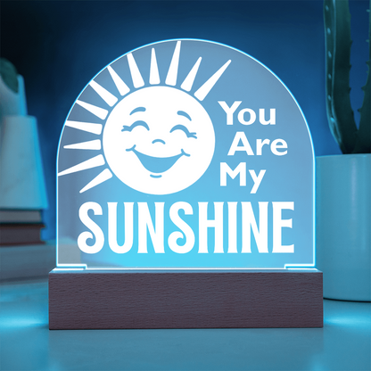 You are my sunshine plaque with aqua light feature on