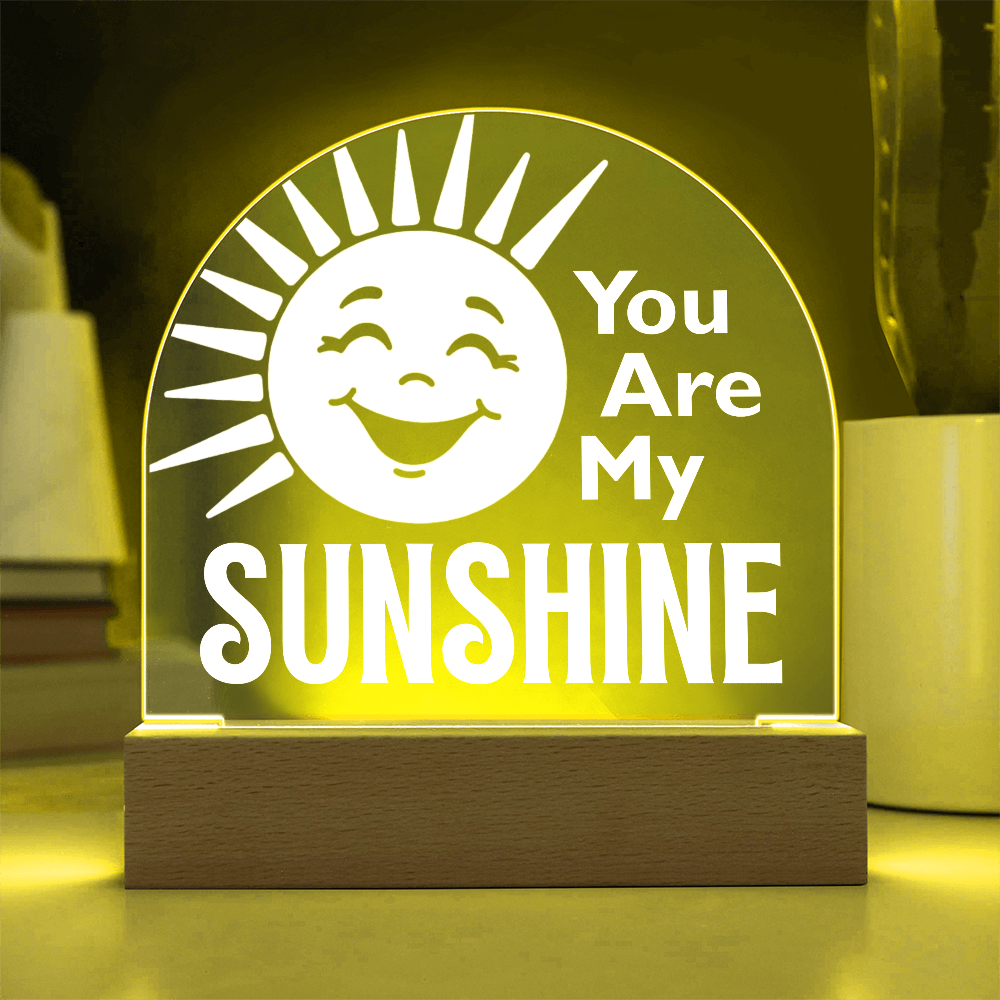 You are my sunshine plaque with yellow light feature on